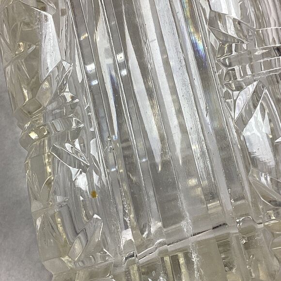 Vintage Cut Glass Whiskey Decanter Without Stopper - Textured Glass - 4.25” - Picture 3 of 8